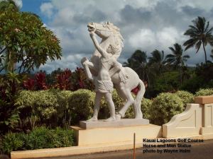 Kauai Lagoons Golf Course - I'm not sure what a horse and a nearly naked man have to do with golf, but it is striking