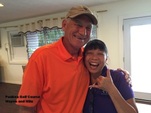 Wayne and Mila at the Puakea Golf Course on Kauai.